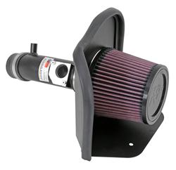 Air Intake, Typhoon, 69 Series, Aluminum Tube, Flat Black, Cotton Gauze Filter, Oiled, Red, Toyota, Yaris, 1.5L, Kit