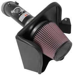 Air Intake, Typhoon, 69 Series, Aluminum Tube, Textured Black, Cotton Gauze Filter, Oiled, Red, Toyota, Camry, Non Hybrid, 2.5L, Kit