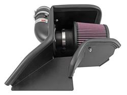 Air Intake, Typhoon, 69 Series, Aluminum Tube, Textured Black, Cotton Gauze Filter, Oiled, Red, Volkswagen, Jetta, 2.0L, Kit