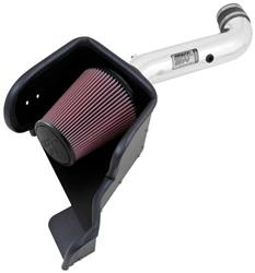 Air Intake, High-Flow, 77 Series, Aluminum Tube, Polished, Cotton Gauze Filter, Oiled, Red, Ram, 1500, 4.7L, Kit
