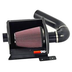 Air Intake, High-Flow, 77 Series, Aluminum Tube, Textured Black, Cotton Gauze Filter, Oiled, Red, Ford, E150-550, 5.4L, 6.8L, Kit