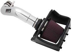 Air Intake, High-Flow, 77 Series, Aluminum Tube, Polished, Cotton Gauze Filter, Oiled, Red, Ford, F150, 5.0L, Kit