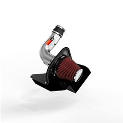Air Intake, High-Flow, 77 Series, Aluminum Tube, Silver, Cotton Gauze Filter, Oiled, Red, Ford, Edge, 3.5L, 3.7L, Kit