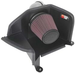 Air Intake, High-Flow, 77 Series, Aluminum Tube, Gunmetal Gray, Cotton Gauze Filter, Oiled, Red, Ford, Bronco, Sport, 1.5L, Kit