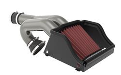 Air Intake, High-Flow, 77 Series, Aluminum Tube, Gunmetal Gray, Cotton Gauze Filter, Oiled, Red, Ford, Expedition, F150, 2.7L, 3.5L, Kit