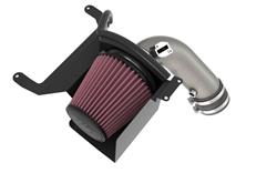 Air Intake, High-Flow, 77 Series, Aluminum Tube, Gunmetal Gray, Cotton Gauze Filter, Oiled, Red, Ford, E350, E450, 7.3L, Kit