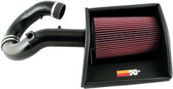 Air Intake, High-Flow, 77 Series, Aluminum Tube, Textured Black, Cotton Gauze Filter, Oiled, Red, Chevy, GMC, CK4500, CK5500, 6.6L, Diesel, Kit