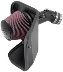 Air Intake, High-Flow, 77 Series, Aluminum Tube, Textured Black, Cotton Gauze Filter, Oiled, Red, Chevy, Equinox, GMC, Terrain, 3.0L, Kit