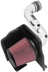 Air Intake, High-Flow, 77 Series, Aluminum Tube, Polished, Cotton Gauze Filter, Oiled, Red, Chevy, GMC, 2500 HD, 3500 HD, 6.6L, Diesel, Kit