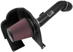 Air Intake, High-Flow, 77 Series, Aluminum Tube, Textured Black, Cotton Gauze Filter, Oiled, Red, Chevy, GMC, 2500 HD, 3500 HD, 6.0L, Kit