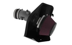 Air Intake, High-Flow, 77 Series, Aluminum Tube, Gunmetal Grey, Cotton Gauze Filter, Red, Oiled, Nissan, Pathfinder, 3.5L, Kit