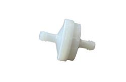 Fuel Filters, In-Line, Gas, Plastic Housing, Clear, Stainless Mesh Element, 0.25 in. Inlet and Outlet, Hose Barb Attachment, Each