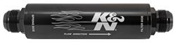 Fuel Filters, In-Line, Aluminum Housing, Black, 74 Micron, Stainless Mesh Filter, -16 AN Inlet and Outlet, Male Threads, 9 in. Long, 2 in. OD, Each