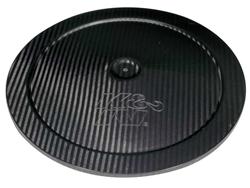 Air Cleaner Top, Carbon Fiber, 14 in. Diameter, Round, Gloss Finish, Embossed K&N Logo, Each