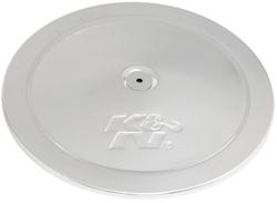Air Cleaner Top, Steel, 14 in. Diameter, Round, Chrome Finish, Stamped K&N Logo, Each