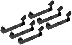 Air Cleaner Components, Air Box Spring Clips, 4.50 in. Tall, 0.75 in. Wide, Spring Steel, Black Finish, for K&N Universal Air Box, 6-piece, Set