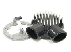 Air Intake Component, Custom Plenum, Aluminum, Black, 5.13 in. Inlet, 2.50 in. Outlet, 6.88 in. Long, for Weber DGV, Single, Each