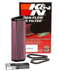 Air Filter Element, Powersports, Oiled, Cotton Gauze, Red, Unique, 8.875 in. Tall, Ducati, 848, 1098, 1148, Diavel, Multistrada, Streetfighter, Each