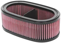 Air Filter Element, High-Flow, Oiled, Cotton Gauze, Red, Oval, 4.94 in. Tall, 13.75 in. Long, 8.13 in. Wide, Chevy, Corvette, 6.2L, Each