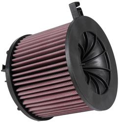 Air Filter Element, High-Flow, Oiled, Cotton Gauze, Red, Round, 6.6 in. Diameter, 5.5 in. Tall, Audi, A4, A5, Q5, RSS, S4, S5, 2.0L, 3.0L, Each