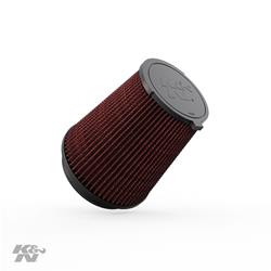 Air Filter Element, High-Flow, Oiled, Cotton Gauze, Red, Conical Flanged, 7.25 in. Diameter, 7.94 in. Tall, Ford, F150, Mustang, 5.2L, Each