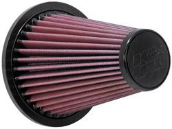 Air Filter Element, High-Flow, Oiled, Cotton Gauze, Red, Conical, 6.5 in. Diameter, 7.38 in. Tall, Ford, Mustang, 3.8L, 3.9L, 5.0L, Each