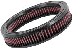 Air Filter Element, High-Flow, Oiled, Cotton Gauze, Red, Round, 10 in. Diameter, 2 in. Tall, Chevy, Buick, Fiat, GMC, Oldsmobile, Opel, Pontiac, Each