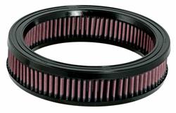 Air Filter Element, High-Flow, Oiled, Cotton Gauze, Red, Round, 10 in. Diameter, 2.25 in. Tall, AMC, Dodge, Ford, Jeep, International, Each