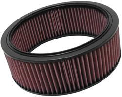 Air Filter Element, High-Flow, Oiled, Cotton Gauze, Red, Round, 10 in. Diameter, 3.5 in. Tall, Buick, Chevy, Dacia, GMC, Oldsmobile, Pontiac, Each