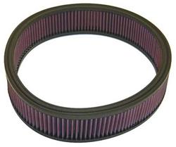 Air Filter Element, High-Flow, Oiled, Cotton Gauze, Red, Round, 12.5 in. Diameter, 2.88 in. Tall, Ford, Mustang, Mercury, Capri, 5.0L, Each