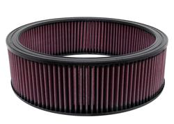 Air Filter Element, High-Flow, Oiled, Cotton Gauze, Red, Round, 13.75 in OD, 4.03 in. Tall, Buick, Cadillac, Chevy, GMC, Oldsmobile, Pontiac, Each