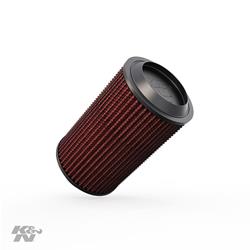 Air Filter Element, High-Flow, Oiled, Cotton Gauze, Red, Round, 6.06 in OD, 9.5 in. Tall, 1 in. Long Flange, 2.25 in. ID Flange, Each