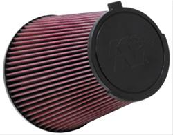 Air Filter Element, High-Flow, Oiled, Cotton Gauze, Red, Conical Flanged, 5.63 in. OD, 8 in. Tall, Ford, Falcon, Mustang, 5.0L, 5.4L, 5.8L, Each