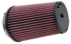 Air Filter Element, High-Flow, Oiled, Cotton Gauze, Red, Conical Flanged, 6 in. OD, 8.63 in. Tall, Ford, Mustang Bullitt, 4.6L, Each
