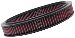 Air Filter Element, High-Flow, Oiled, Cotton Gauze, Red, Round, 13 in. OD, 2.31 in. Tall, Ford, Falcon, Mercedes-Benz, 2.0L, 2.3L, Each