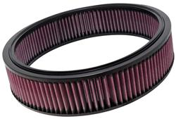 Air Filter Element, High-Flow, Oiled, Cotton Gauze, Red, Round, 13.25 in. OD, 3.13 in. Tall, Ford, Falcon, Mercedes-Benz, 3.5L, 3.8L, 4.5L, 5.0L, Each