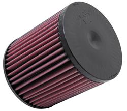 Air Filter Element, High-Flow, Oiled, Cotton Gauze, Red, Round, 6.25 in. Diameter, 7.75 in. Tall, Audi, A8, 2.0L, 2.5L, 3.0L, 4.0L, 4.2L, Each