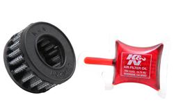Air Filter Element, High-Flow, Oiled, Cotton Gauze, Red, Round, 2 in. Diameter, 1.06 in. Tall, 1.06 in. Inner Diameter, Universal, Each