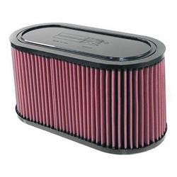 Air Filter Element, High-Flow, Oiled, Cotton Gauze, Red, Oval, 13.50 in. Long, 6.56 in. Wide, 6.63 in. Tall, Universal, Each