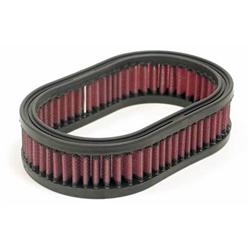 Air Filter Element, High-Flow, Oiled, Cotton Gauze, Red, Oval, 7.00 in. Long, 4.50 in. Wide, 2.75 in. Tall, Universal, Each