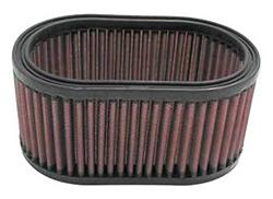 Air Filter Element, High-Flow, Oiled, Cotton Gauze, Red, Oval, 7.00 in. Long, 4.50 in. Wide, 3.25 in. Tall, Universal, Each