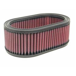 Air Filter Element, High-Flow, Oiled, Cotton Gauze, Red, Oval, 8.88 in. Long, 5.25 in. Wide, 3.25 in. Tall, Universal, Each