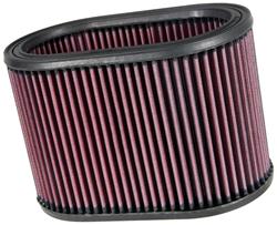 Air Filter Element, High-Flow, Oiled, Cotton Gauze, Red, Oval, 8.88 in. Long, 5.25 in. Wide, 6.00 in. Tall, Universal, Each