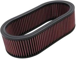 Air Filter Element, High-Flow, Oiled, Cotton Gauze, Red, Oval, 14.63 in. Long, 7.75 in. Wide, 4.00 in. Tall, Universal, Each