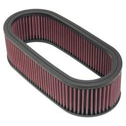 Air Filter Element, High-Flow, Oiled, Cotton Gauze, Red, Oval, 12.00 in. Long, 5.25 in. Wide, 3.25 in. Tall, Universal, Each