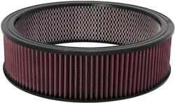 Air Filter Element, High-Flow, Oiled, Cotton Gauze, Red, Round, 14.00 in. Outside Diameter, 12.00 in. Inside Diameter, 4.00 in. Tall, Universal, Each