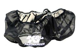 Air Filter Wrap, PreCharger, Round Straight, Polyester, Black, Elastic Opening, 14.00 in. Long, 4.00 in. Tall, for E-3750, Each