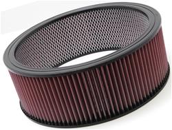 Air Filter Element, High-Flow, Oiled, Cotton Gauze, Red, Round, 14.00 in. Outside Diameter, 12.00 in. Inside Diameter, 5.00 in. Tall, Universal, Each