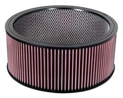 Air Filter Element, High-Flow, Oiled, Cotton Gauze, Red, Round, 14.00 in. Outside Diameter, 12.00 in. Inside Diameter, 6.00 in. Tall, Universal, Each