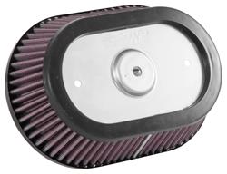 Air Filter Element, RK Series, Replacement, Oiled, Cotton Gauze, Red, Oval Tapered, 10 in. Long Base, 6 in. Wide Base, 2.38 in Tall, Each